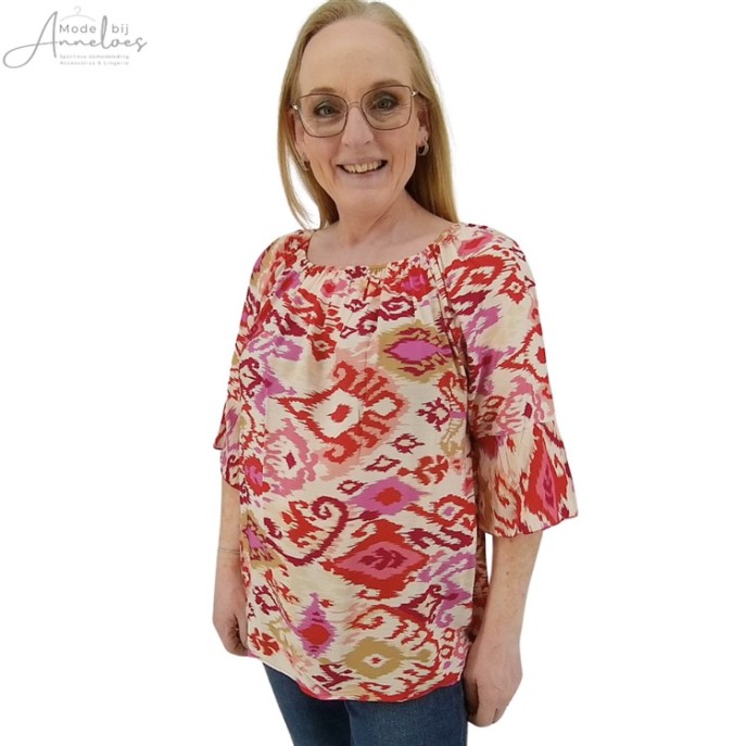 Z Lea H Blouse 3/4 mouw Rood print